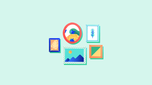 Several frames with illustrations