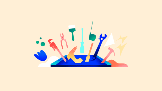 Illustration of several DIY tools