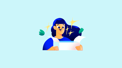 Persona abriendo una caja de la que salen estrellas