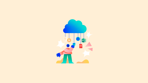 Persona cogiendo un colgante de una nube