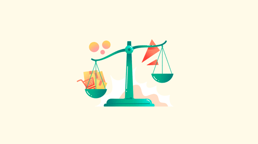 Scale weighing some ecommerce icons
