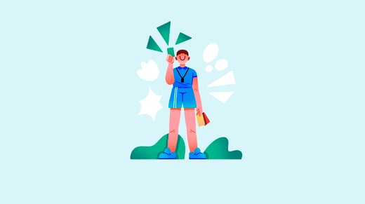 Un árbitro sosteniendo una tarjeta verde en alto