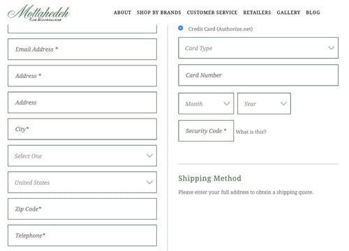 Design checkout page