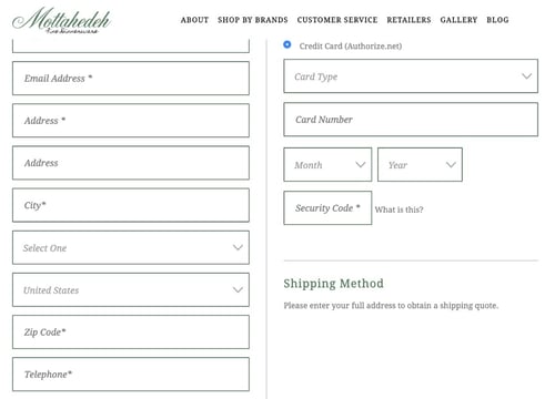 Design checkout page