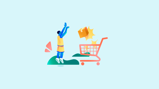 Basketball player throwing a box into a shopping cart