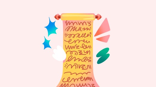Illustration of a long paper scroll