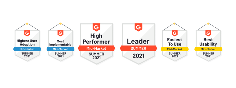 G2 Summer 2021 badges for Sales Layer