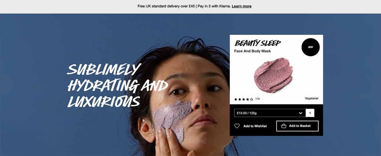 Beauty care ecommerce Lush
