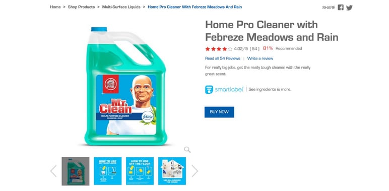 Cleaning products ecommerce