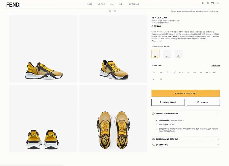 Fashion product page