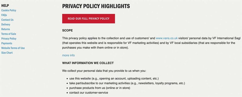 Legal policy in ecommerce