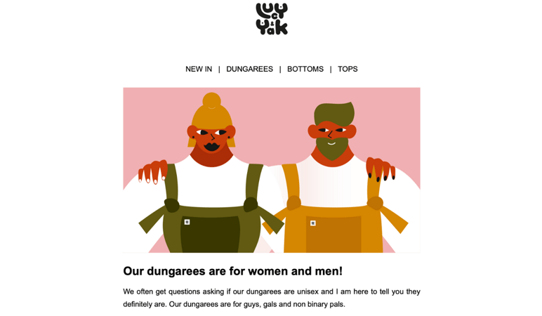 Lucy & Yak newsletter