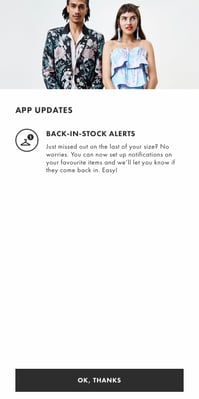 Popup ASOS app