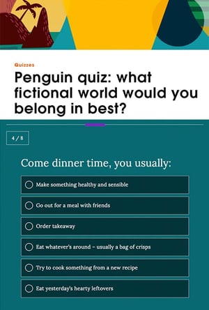Quizz en web de Penguin Books