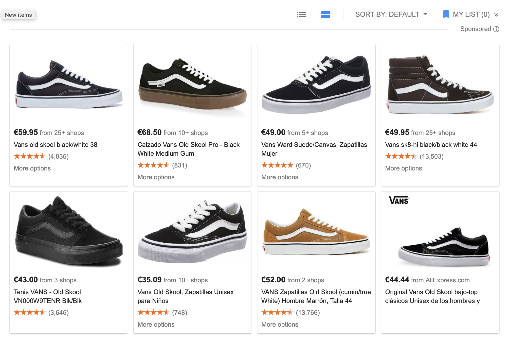 buscar vans en aliexpress