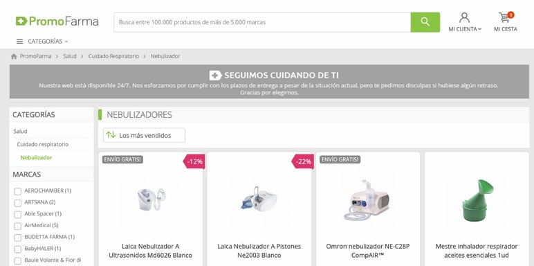 Ventas online retail farmacia por coronavirus
