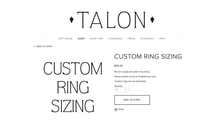 Talon jewelry website