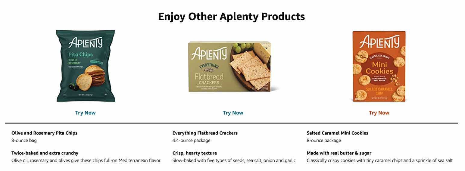 Aplenty product recommendations in Amazon Fresh